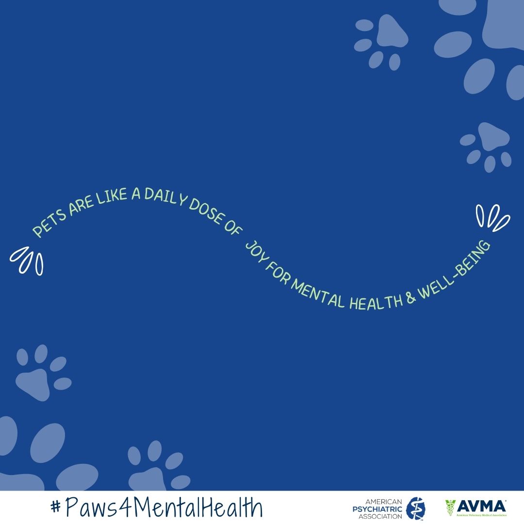 Pets are like a daily dose of joy for mental health and well-being. #paws4mentalhealth