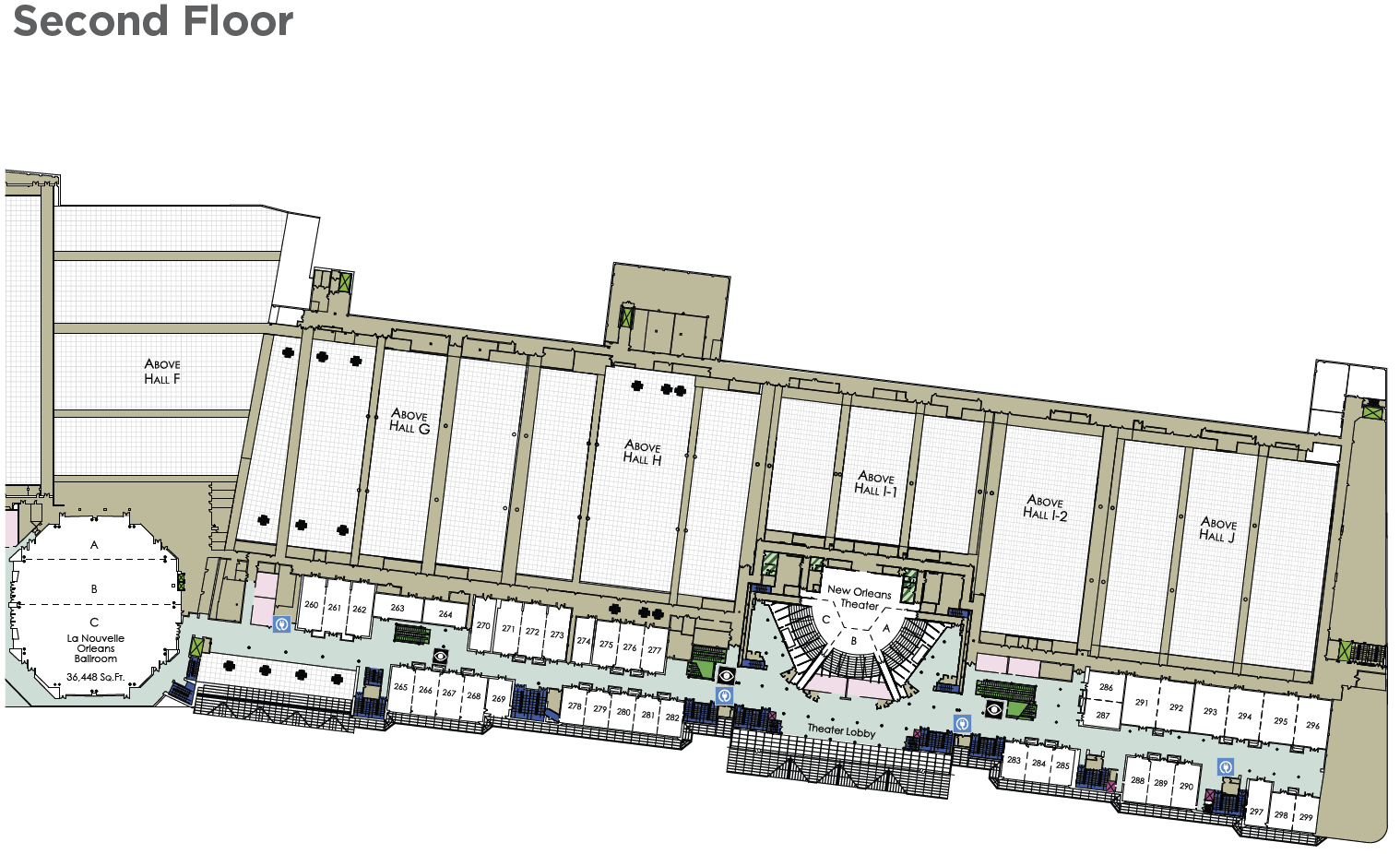 Second Floor Map of Morial Convention Center