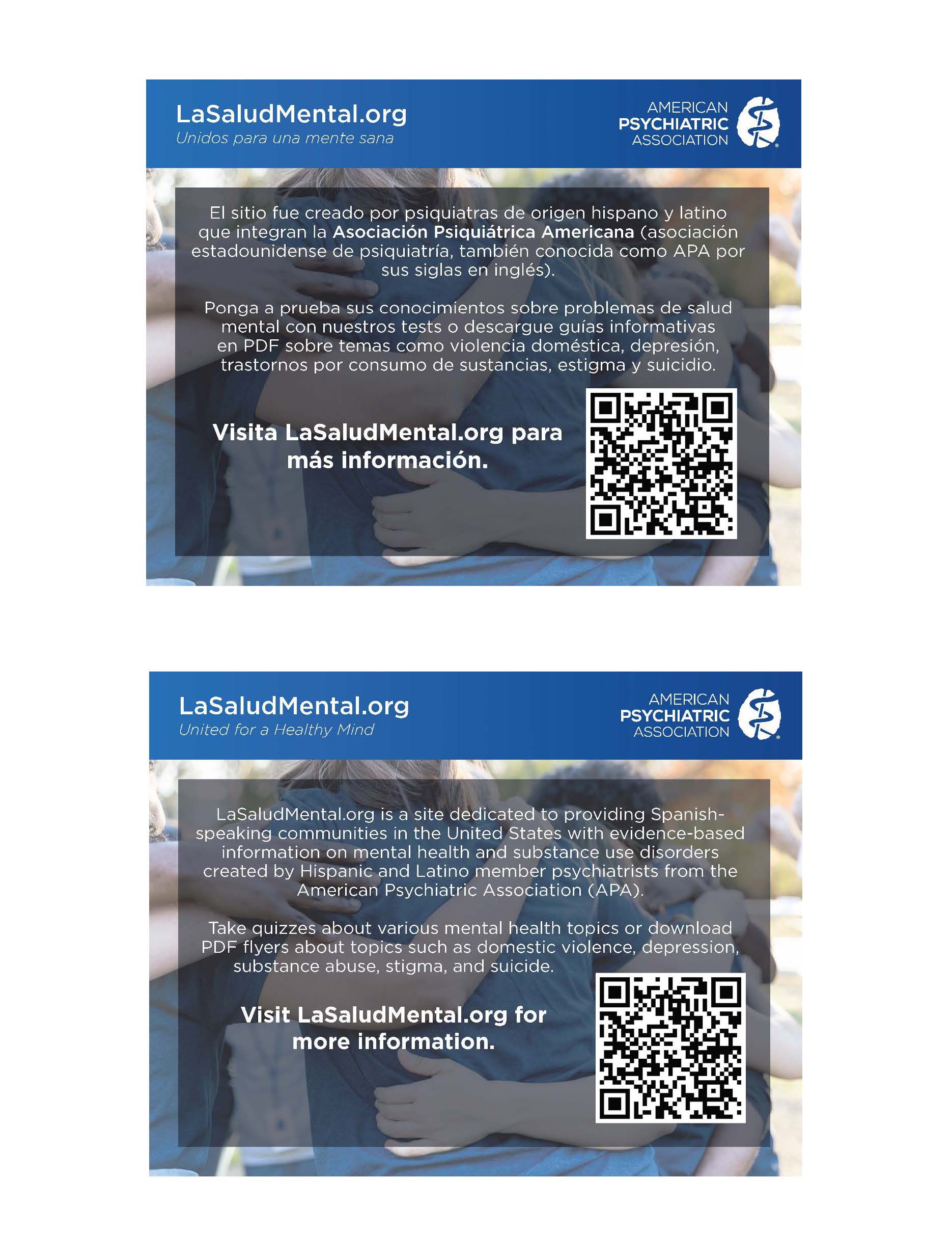 La Salud Mental flyer - spanish and English